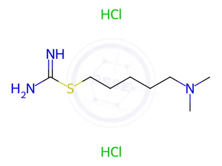 Chemical structure of 5-(Dimethylamino)pentyl carbamimidothioate dihydrochloride