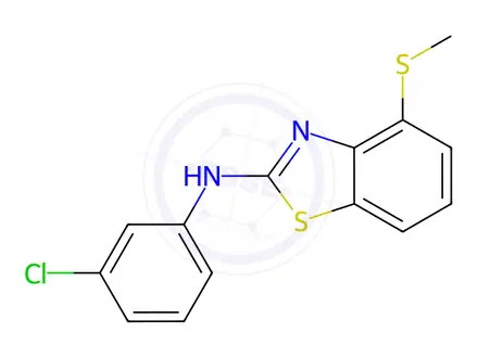 Chemical structure of N-(3-Chlorophenyl)-4-(methylthio)benzo[d]thiazol-2-amine