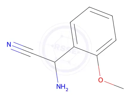 Chemical structure of 2-amino-2-(2-methoxyphenyl)acetonitrile hydrochloride