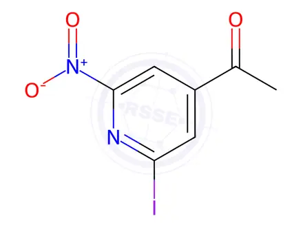 Chemical structure of 1-(2-Iodo-6-nitropyridin-4-yl)ethan-1-one
