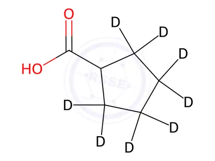 Chemical structure of Cyclopentanecarboxylic acid-d8