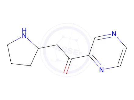 Chemical structure of 1-(Pyrazin-2-yl)-2-(pyrrolidin-2-yl)ethan-1-one