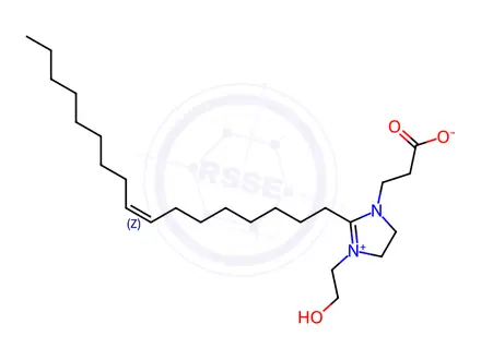 Chemical structure of (Z)-1-(2-carboxylatoethyl)-2-(heptadec-8-enyl)-4,5-dihydro-3-(2-hydroxyethyl)-1H-imidazolium