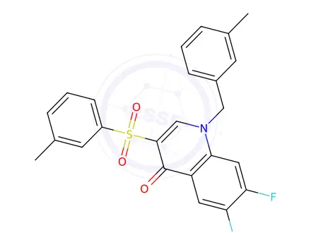 Chemical structure of 6,7-Difluoro-1-(3-methylbenzyl)-3-(m-tolylsulfonyl)quinolin-4(1H)-one