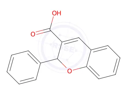 Chemical structure of 2-Phenyl-2H-1-benzopyran-3-carboxylicacid