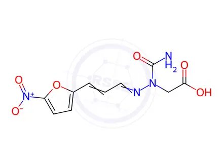 Chemical structure of N-Carbamoyl-N-((3-(5-nitrofuran-2-yl)allylidene)amino)glycine