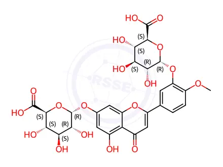 Chemical structure of Diosmetin 3`,7-di-O-beta-D-glucuronide