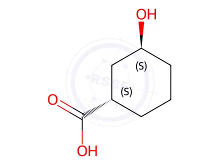 Chemical structure of (1S,3S)-3-hydroxycyclohexane-1-carboxylic acid