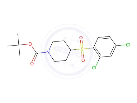 Chemical structure of 4-(2,4-Dichloro-benzenesulfonyl)-piperidine-1-carboxylic acid tert-butyl ester