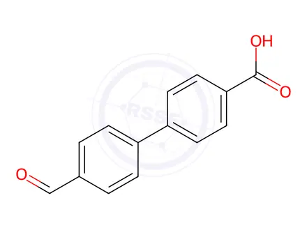 Chemical structure of 4-(4-Formylphenyl)benzoic acid
