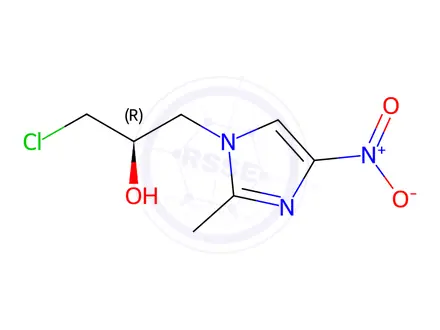 Chemical structure of (R)-1-chloro-3-(2-methyl-4-nitro-1H-imidazol-1-yl)propan-2-ol