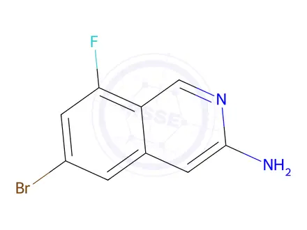 Chemical structure of 6-Bromo-8-fluoroisoquinolin-3-amine