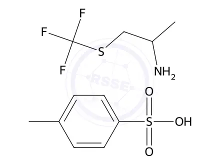 Chemical structure of 1-Methyl-2-trifluoromethylsulfanyl-ethylammonium tosylate