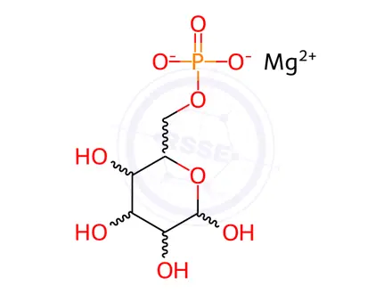 Chemical structure of d-Glucose, 6-(dihydrogen phosphate), magnesium salt