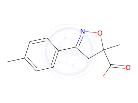 Chemical structure of 5-methyl-3-(4-methylphenyl)-4,5-dihydro-1,2-oxazole-5-carboxylic acid