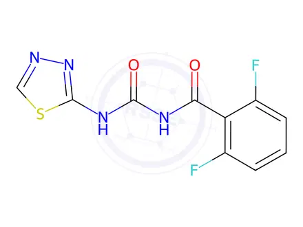 Chemical structure of N-((1,3,4-Thiadiazol-2-yl)carbamoyl)-2,6-difluorobenzamide