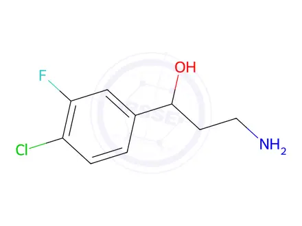 Chemical structure of 3-Amino-1-(4-chloro-3-fluorophenyl)propan-1-ol