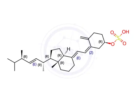 Chemical structure of Vitamin D2 sulfate sodium salt (1784-46-9)