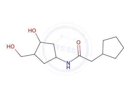 Chemical structure of 2-Cyclopentyl-N-(3-hydroxy-4-(hydroxymethyl)cyclopentyl)acetamide