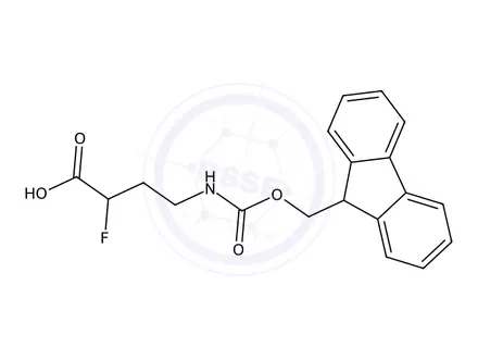 Chemical structure of 4-((((9H-Fluoren-9-yl)methoxy)carbonyl)amino)-2-fluorobutanoic acid
