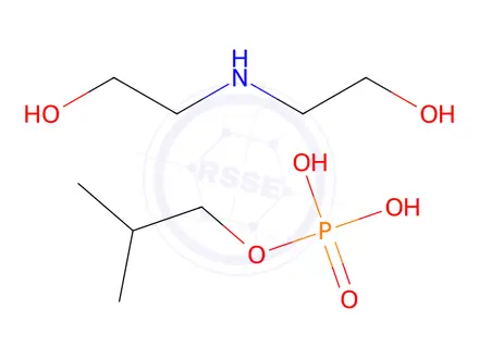 Chemical structure of Phosphoric acid, 2-methylpropyl ester, compd. with 2,2'-iminobis[ethanol]