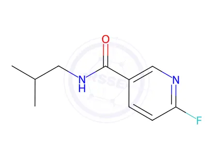 Chemical structure of 6-fluoro-N-(2-methylpropyl)pyridine-3-carboxamide