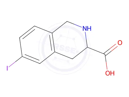 Chemical structure of 6-Iodo-1,2,3,4-tetrahydroisoquinoline-3-carboxylic acid