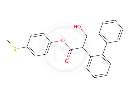 Chemical structure of 4-thioanisyl-2-biphenylyl-3-hydroxypropionic acid