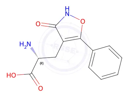Chemical structure of (R)-alpha-Amino-2,3-dihydro-3-oxo-5-phenyl-4-isoxazolepropanoic acid