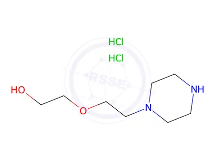 Chemical structure of 1-[2-(2-Hydroxyethoxy)ethyl]piperazine.Dihydrochloride
