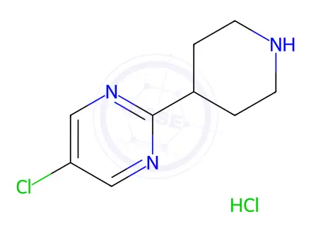 Chemical structure of 5-Chloro-2-(piperidin-4-yl)pyrimidine hydrochloride