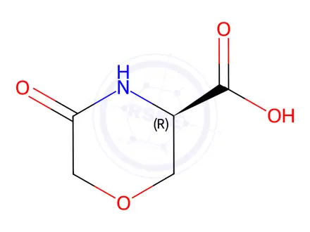 Chemical structure of (3R)-5-Oxo-3-morpholinecarboxylic acid