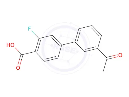 Chemical structure of 4-(3-Acetylphenyl)-2-fluorobenzoic acid
