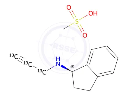 Chemical structure of Rasagiline-13C3 Mesylate