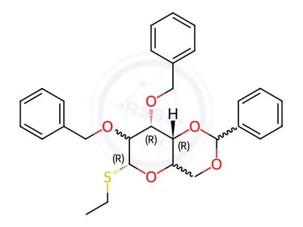 Chemical structure of Ethyl 2,3-Di-O-benzyl-4,6-O-benzylidene-1-deoxy-1-thio-α-D-mannopyranoside