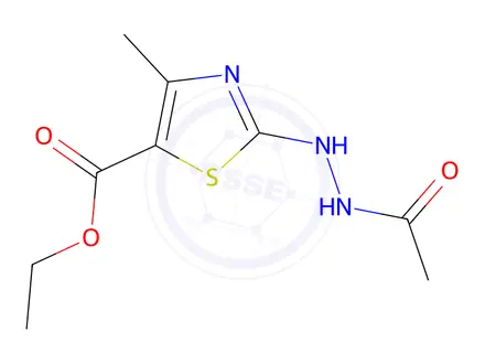 Chemical structure of Ethyl 2-(2-acetylhydrazino)-4-methyl-1,3-thiazole-5-carboxylate