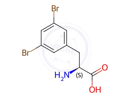 Chemical structure of (S)-2-Amino-3-(3,5-dibromophenyl)propanoic acid