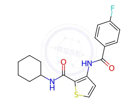 Chemical structure of N-Cyclohexyl-3-(4-fluorobenzamido)thiophene-2-carboxamide
