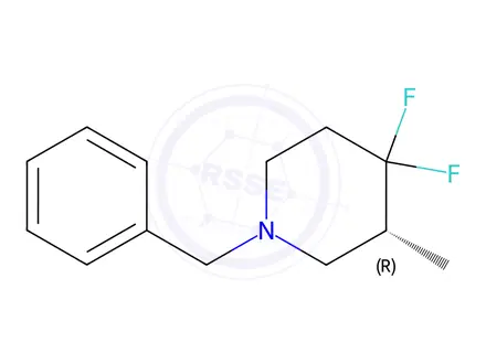 Chemical structure of Piperidine, 4,4-difluoro-3-methyl-1-(phenylmethyl)-, (3R)-