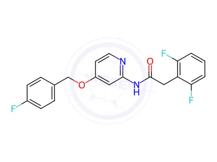 Chemical structure of 2,6-Difluoro-N-[4-[(4-fluorophenyl)methoxy]-2-pyridinyl]-benzeneacetamide