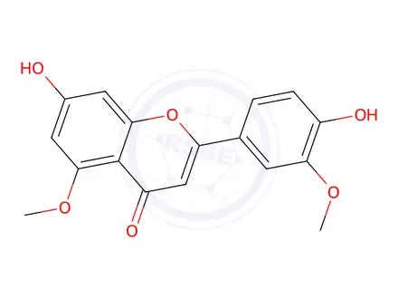 Chemical structure of 7-Hydroxy-2-(4-hydroxy-3-methoxyphenyl)-5-methoxy-4H-chromen-4-one