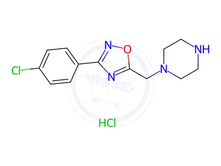 Chemical structure of 1-{[3-(4-Chlorophenyl)-1,2,4-oxadiazol-5-yl]methyl}piperazine Hydrochloride