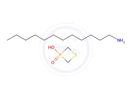 Chemical structure of dodecylamine, compound with 3-hydroxy-1,3-thiaphosphetane 3-oxide (1:1)