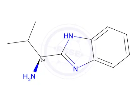 Chemical structure of (S)-(-)-2-(a-(i-propyl)methanamine)-1H-benzimidazole, min. 98% (S)-i-Pr-BIMAH