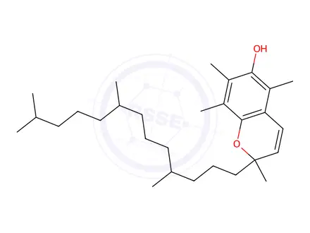 Chemical structure of 2,5,7,8-tetramethyl-2-(4,8,12-trimethyltridecyl)-2H-chromen-6-ol