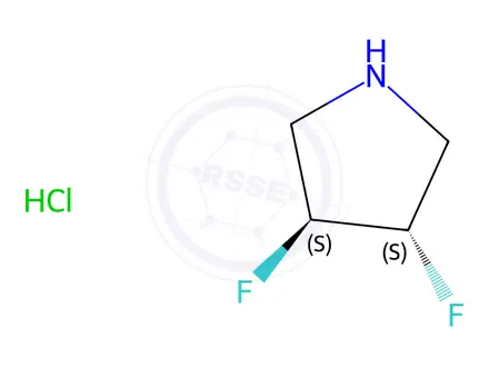 Chemical structure of (3S,4S)-3,4-Difluoropyrrolidine hydrochloride