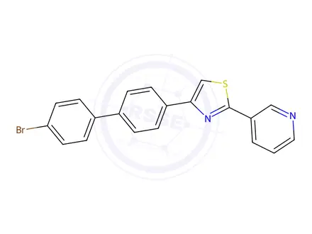 Chemical structure of 4-(4'-Bromo-[1,1'-biphenyl]-4-yl)-2-(pyridin-3-yl)thiazole
