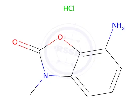 Chemical structure of 7-amino-3-methyl-2,3-dihydro-1,3-benzoxazol-2-one hydrochloride