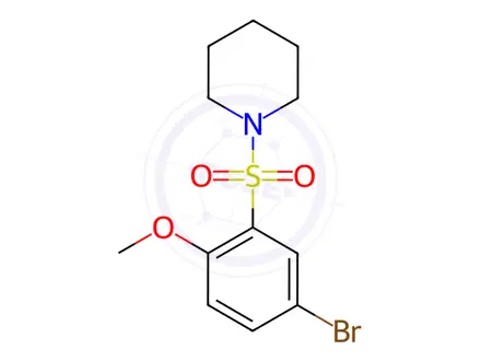 Chemical structure of 1-(5-Bromo-2-methoxyphenylsulfonyl)piperidine