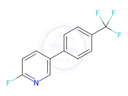 Chemical structure of 2-Fluoro-5-(4-(trifluoromethyl)phenyl)pyridine, 97%